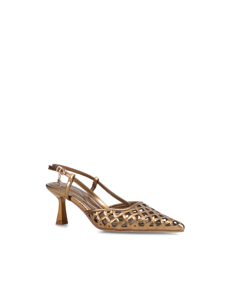 LAURA BIAGIOTTI Bronze Metallic Slingback Pumps