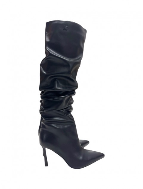 LAURA BIAGIOTTI Women's Black Wrinkled Boots LAURA BIAGIOTTI Women's Black Wrinkled Boots
