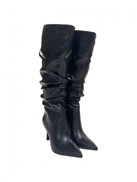LAURA BIAGIOTTI Women's Black Wrinkled Boots LAURA BIAGIOTTI Women's Black Wrinkled Boots