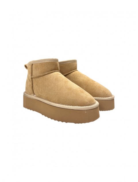 LAURA BIAGIOTTI Beige ankle boots with fur LAURA BIAGIOTTI Beige ankle boots with fur