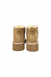 LAURA BIAGIOTTI Beige ankle boots with fur