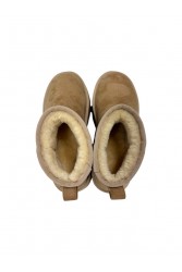 LAURA BIAGIOTTI Beige ankle boots with fur