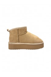 LAURA BIAGIOTTI Beige ankle boots with fur