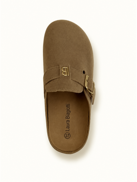LAURA BIAGIOTTI  Footbed Γυναικεία Clogs στο Χρώμα του Πούρου