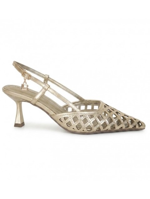 LAURA BIAGIOTTI Gold Metallic Slingback Pumps