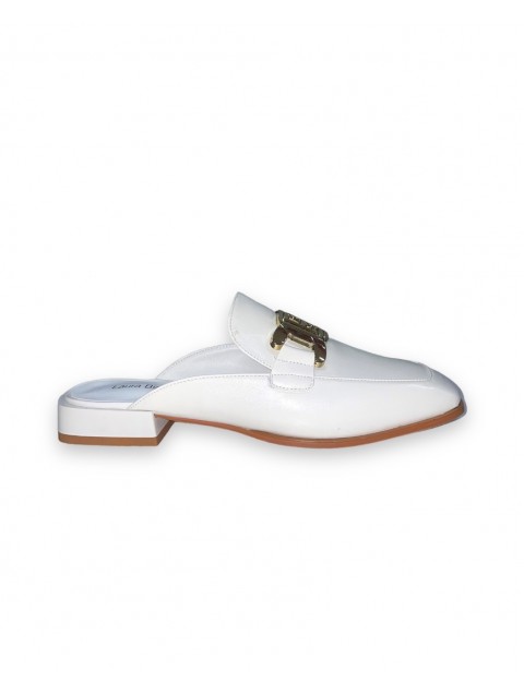LAURA BIAGIOTTI Women's white buckle mules LAURA BIAGIOTTI Women's white buckle mules