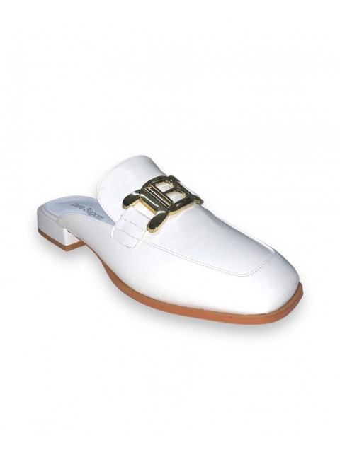 LAURA BIAGIOTTI Women's white buckle mules LAURA BIAGIOTTI Women's white buckle mules