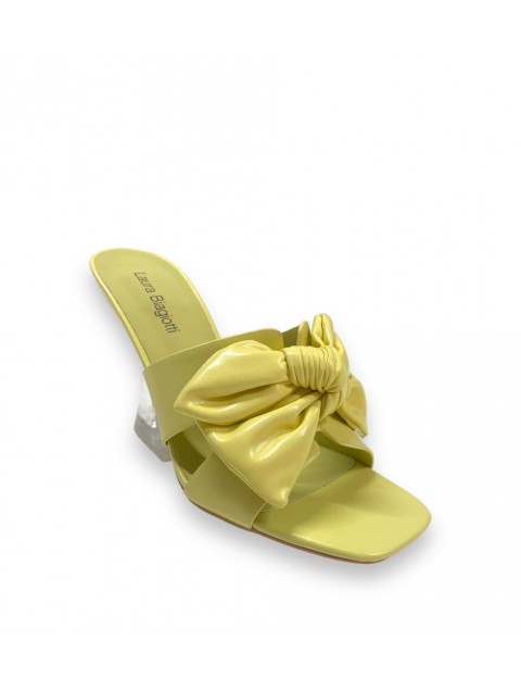 LAURA BIAGIOTTI Women's yellow mules with a bow LAURA BIAGIOTTI Women's yellow mules with a bow