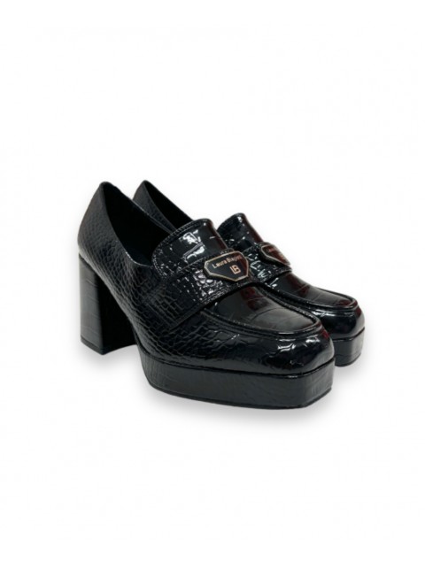 LAURA BIAGIOTTI Μαύρα λουστρίνι γυναικεία Loafers LAURA BIAGIOTTI Μαύρα λουστρίνι γυναικεία Loafers