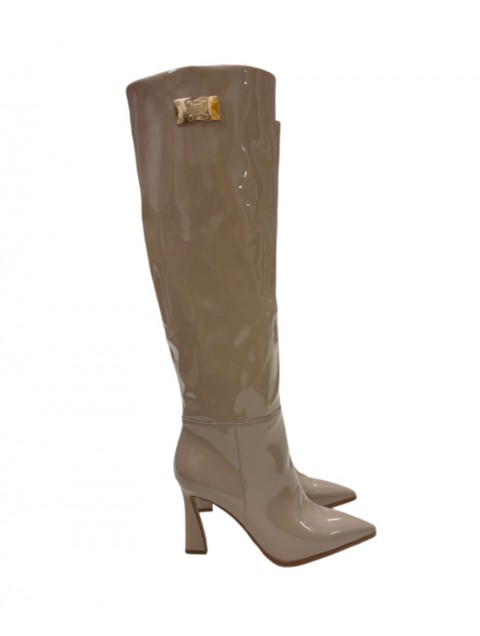 LAURA BIAGIOTTI Beige patent leather women's boots LAURA BIAGIOTTI Beige patent leather women's boots