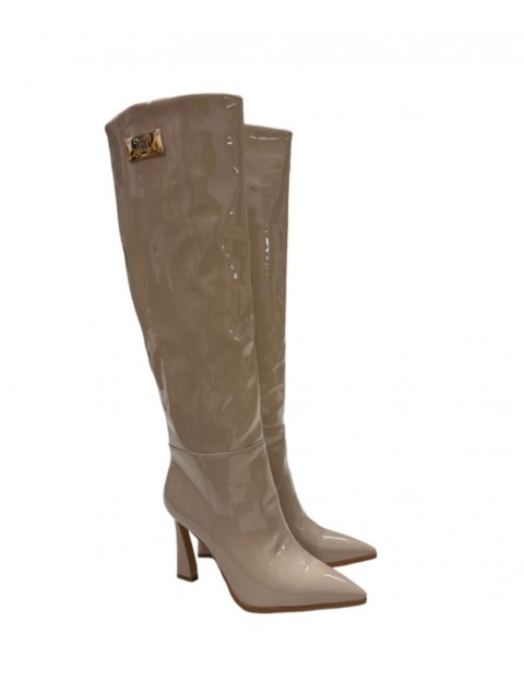 LAURA BIAGIOTTI Beige patent leather women's boots LAURA BIAGIOTTI Beige patent leather women's boots