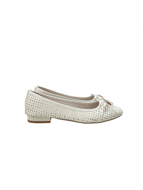 LAURA BIAGIOTTI Ecru women's flat ballet flats LAURA BIAGIOTTI Ecru women's flat ballet flats