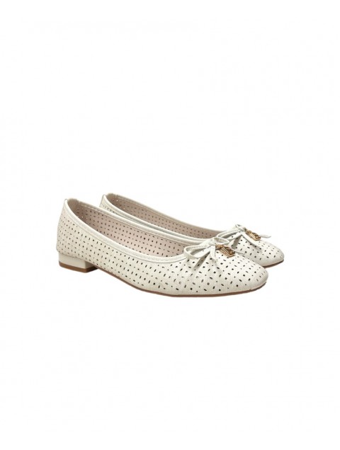 LAURA BIAGIOTTI Ecru women's flat ballet flats LAURA BIAGIOTTI Ecru women's flat ballet flats