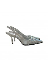 LAURA BIAGIOTTI Ασημί γυναικείες Slingback γόβες