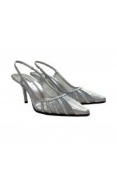 LAURA BIAGIOTTI Ασημί γυναικείες Slingback γόβες