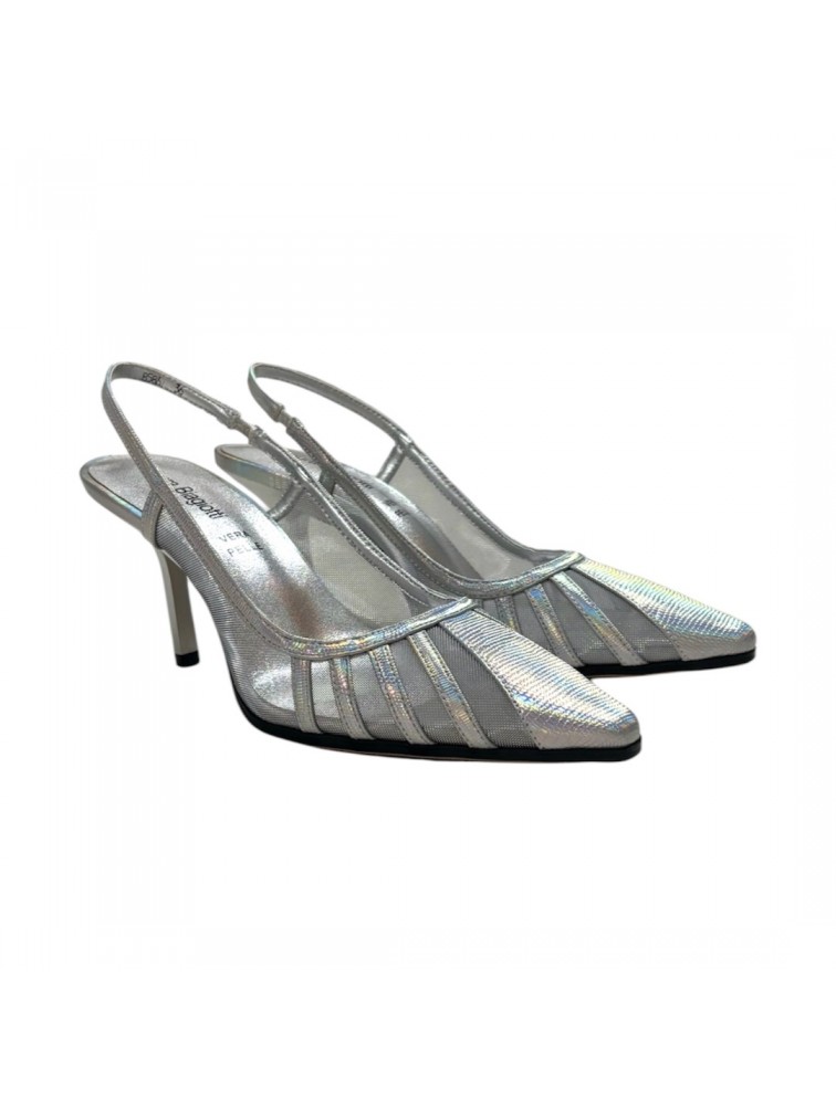 LAURA BIAGIOTTI Ασημί γυναικείες Slingback γόβες