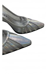 LAURA BIAGIOTTI Ασημί γυναικείες Slingback γόβες