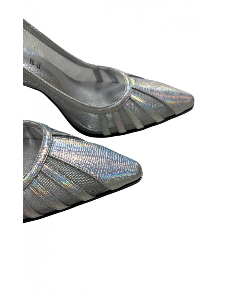 LAURA BIAGIOTTI Ασημί γυναικείες Slingback γόβες