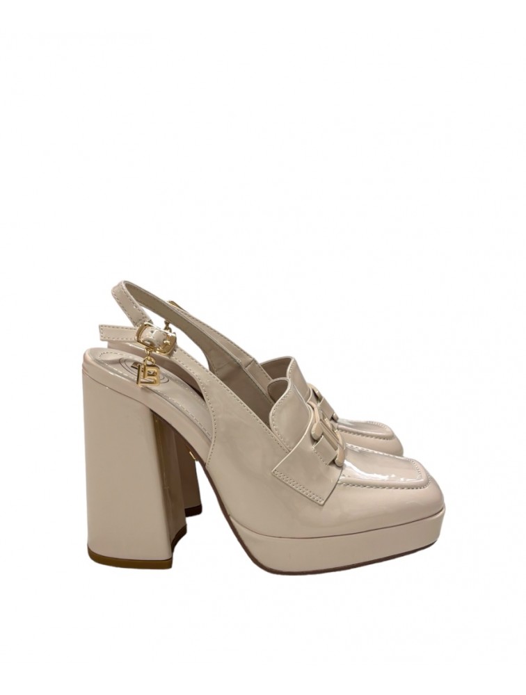 LAURA BIAGIOTTI Εκρού λουστρίνι γυναικεία Slingback Loafers