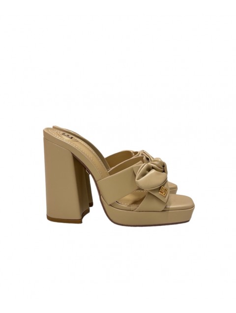 LAURA BIAGIOTTI Beige bow mules for women LAURA BIAGIOTTI Beige bow mules for women