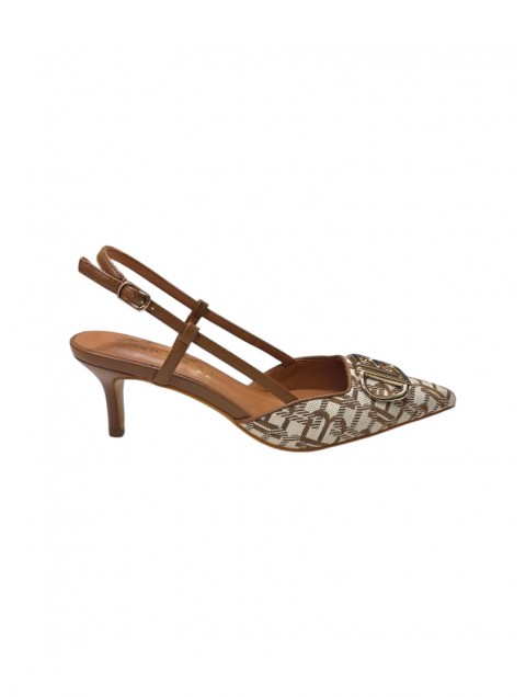 LAURA BIAGIOTTI Beige Women's Singback Heels With Buckle