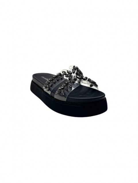 LAURA BIAGIOTTI Black Women's Flatforms With Transparency And Stones