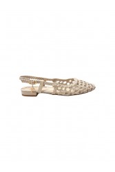 LAURA BIAGIOTTI Ecru Women's Perforated Ballerinas