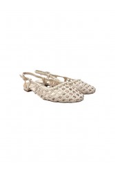 LAURA BIAGIOTTI Ecru Women's Perforated Ballerinas