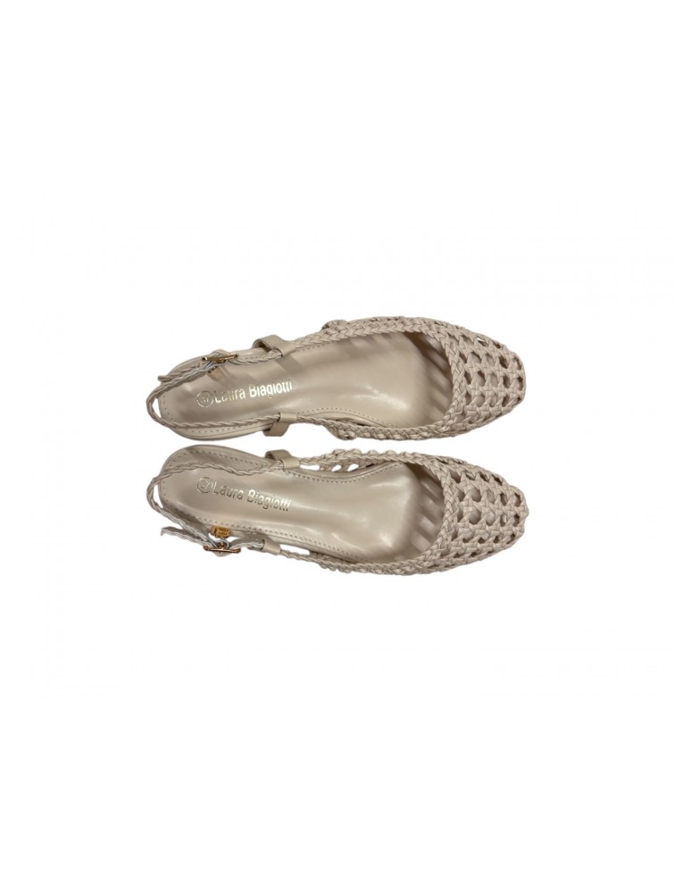 LAURA BIAGIOTTI Ecru Women's Perforated Ballerinas