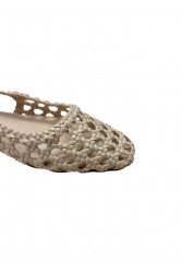 LAURA BIAGIOTTI Ecru Women's Perforated Ballerinas