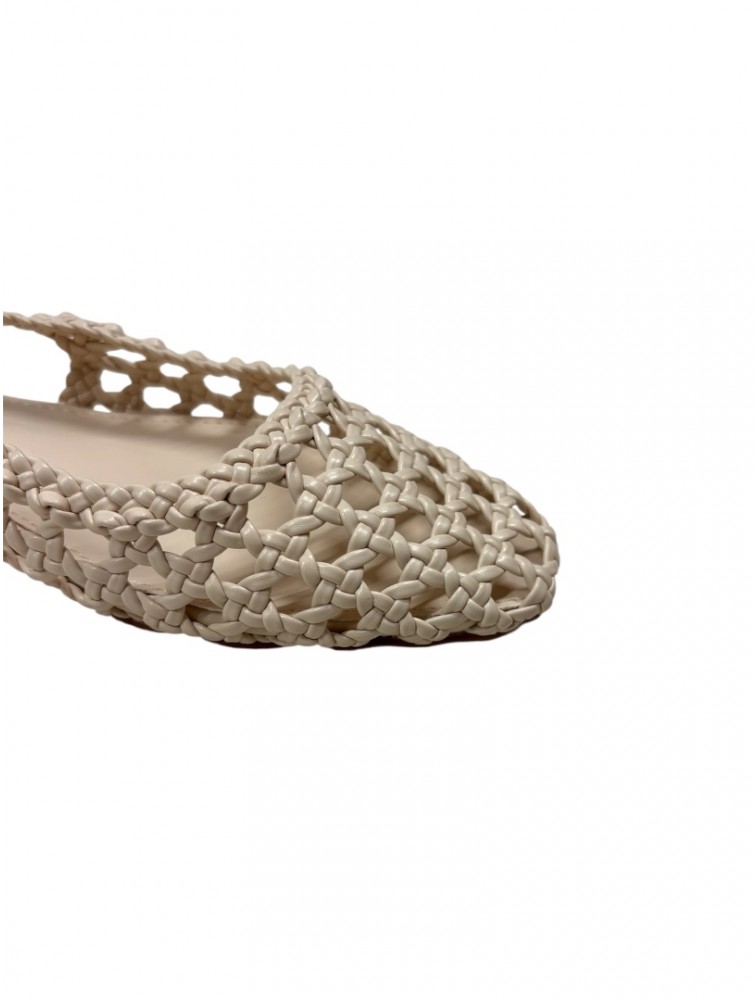 LAURA BIAGIOTTI Ecru Women's Perforated Ballerinas