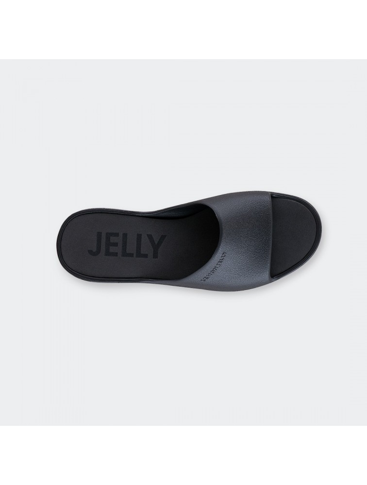 LEMON JELLY Sunny 01 Vegan black platformas slides Μαύρες πλατφόρμες