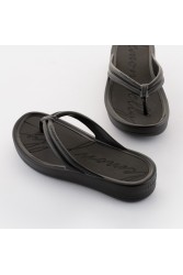 LEMON JELLY Mare 01 Vegan black women slides Μαύρα σανδάλια