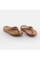 LEMON JELLY Mare 04 Vegan brown women platform slides Μπρονζέ σανδάλια