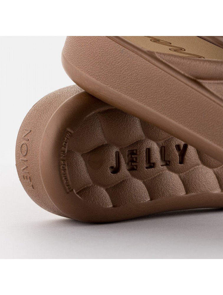 LEMON JELLY Mare 04 Vegan brown women platform slides Μπρονζέ σανδάλια