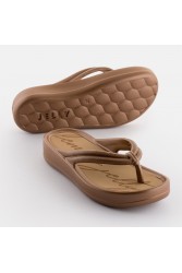 LEMON JELLY Mare 04 Vegan brown women platform slides Μπρονζέ σανδάλια