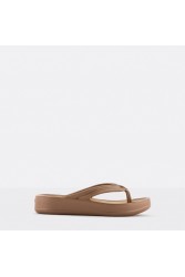 LEMON JELLY Mare 04 Vegan brown women platform slides Μπρονζέ σανδάλια