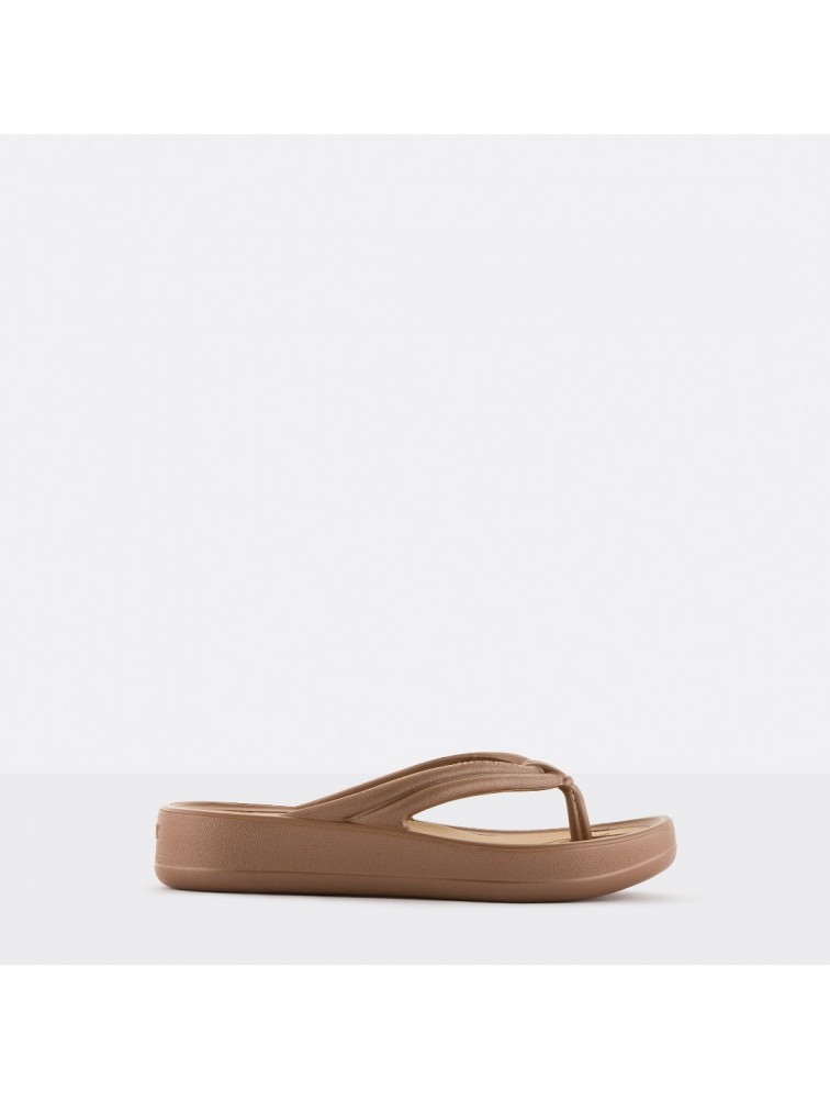 LEMON JELLY Mare 04 Vegan brown women platform slides Μπρονζέ σανδάλια