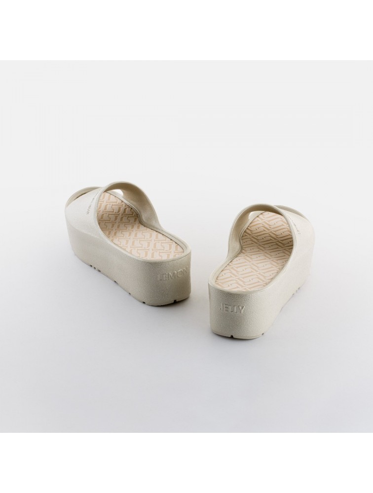 LEMON JELLY Fiorella 02 Vegan metallic slides Γκρι πλατφόρμες