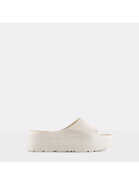 LEMON JELLY Fiorella 02 Vegan metallic slides Grey platforms