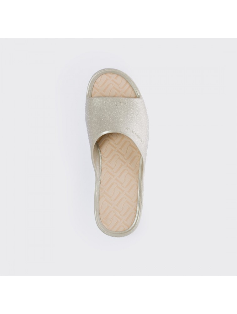 LEMON JELLY Fiorella 02 Vegan metallic slides Γκρι πλατφόρμες