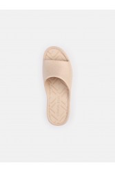 LEMON JELLY Fiorella Desert  Vegan Beige Metallised Glitter Slides Σομόν μεταλλικές πλατφόρμες