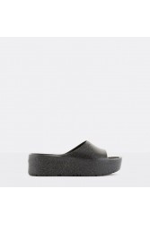LEMON JELLY Fiorella 01 Vegan metallic black slides Μαύρες πλατφόρμες