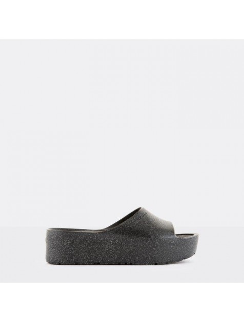 LEMON JELLY Fiorella 01 Vegan metallic black slides Μαύρες πλατφόρμες