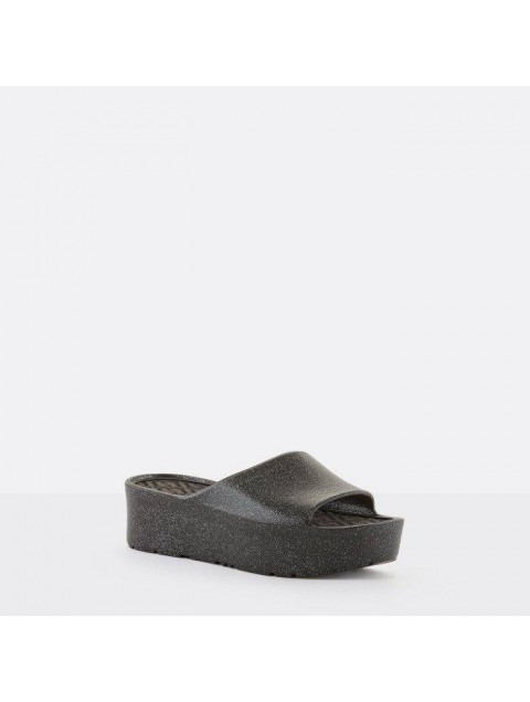 LEMON JELLY Fiorella 01 Vegan metallic black slides 