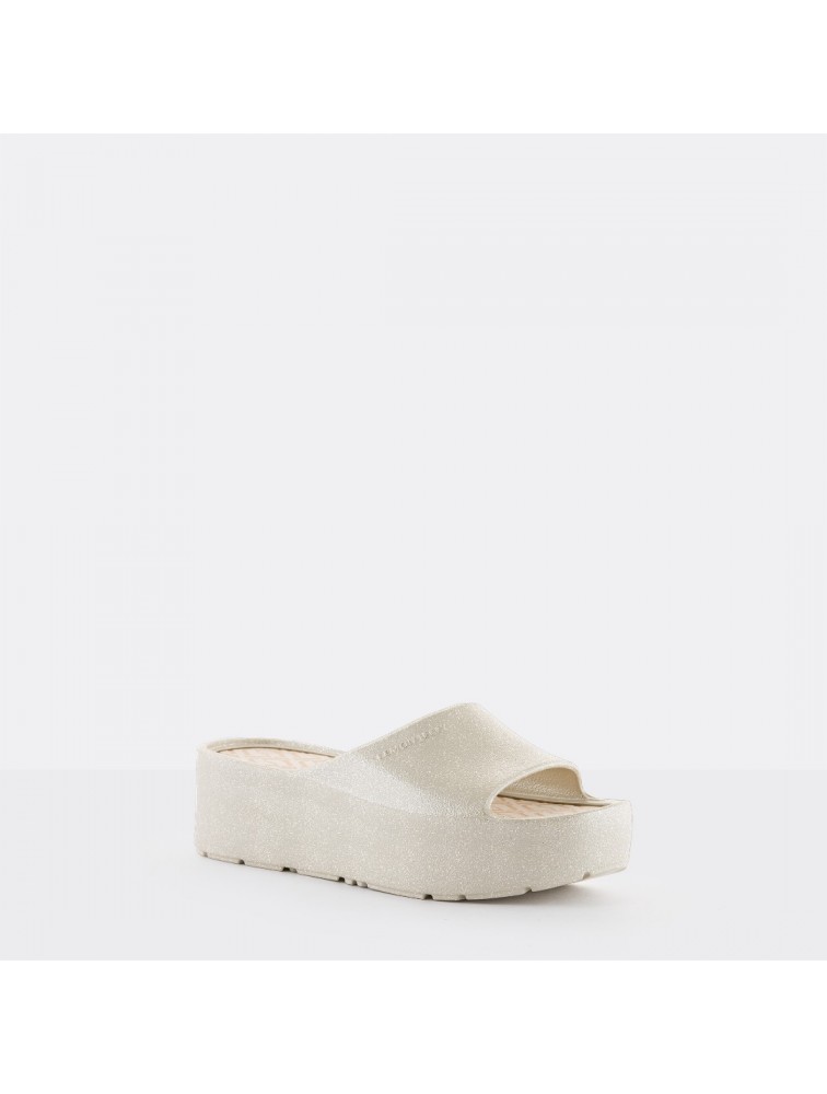LEMON JELLY Fiorella 02 Vegan metallic slides Γκρι πλατφόρμες
