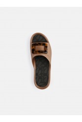 LEMON JELLY Samira Bronzo Metal Brown Platform Sandals with Turtle Print Vegan Buckle Μπρονζέ Πλατφόρμες με Ταρταρούγα Αγκράφα