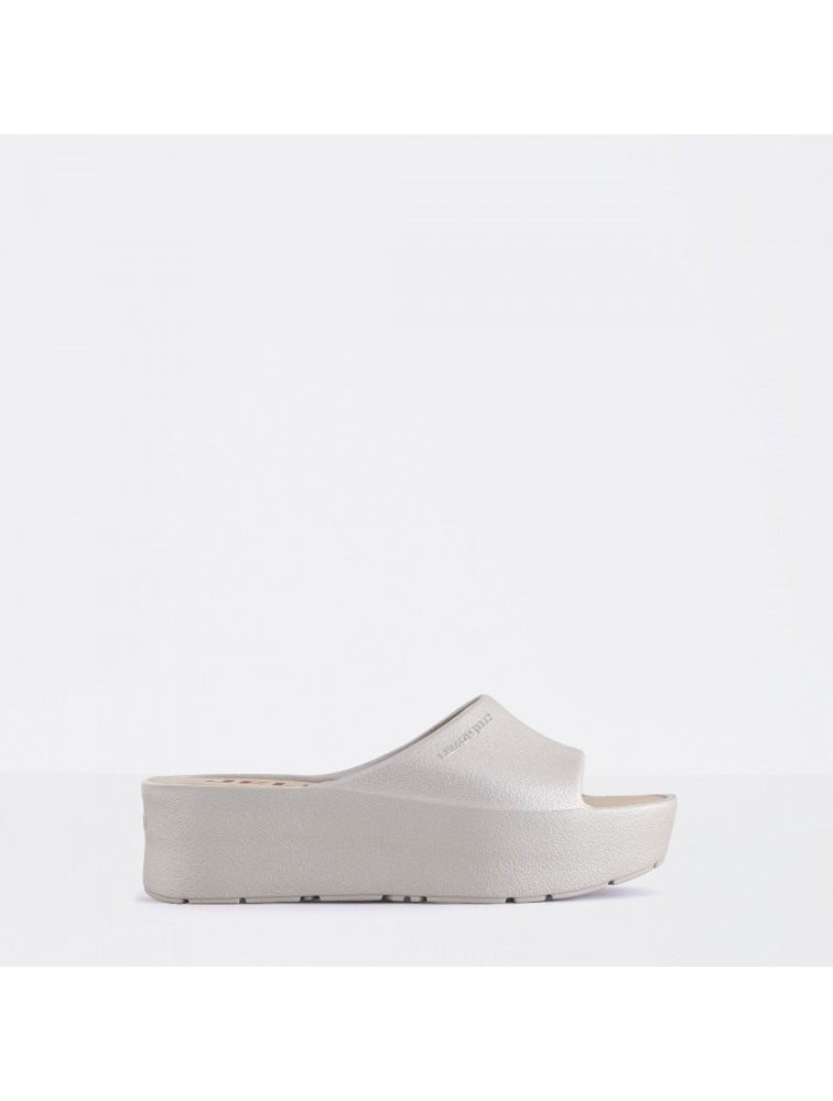 LEMON JELLY Sunny 05 Vegan warm grey platformas slides Γκρι πλατφόρμες