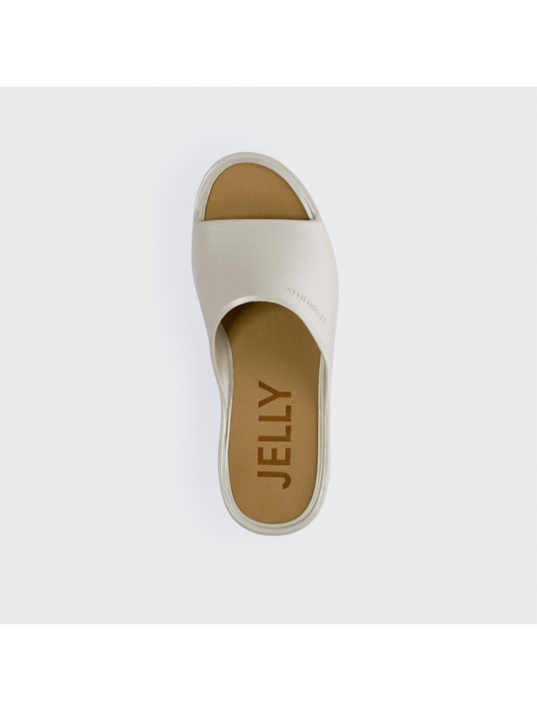 LEMON JELLY Sunny 05 Vegan warm grey platformas slides Γκρι πλατφόρμες