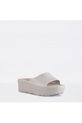 LEMON JELLY Sunny 05 Vegan warm grey platformas slides Γκρι πλατφόρμες